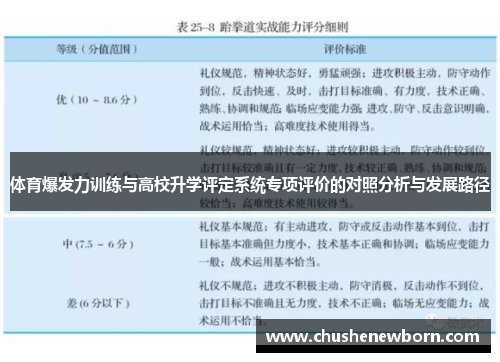 体育爆发力训练与高校升学评定系统专项评价的对照分析与发展路径